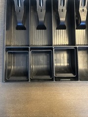 Vintage Cash Register Drawer Tray Insert, Metal & Black Plastic, Money Till