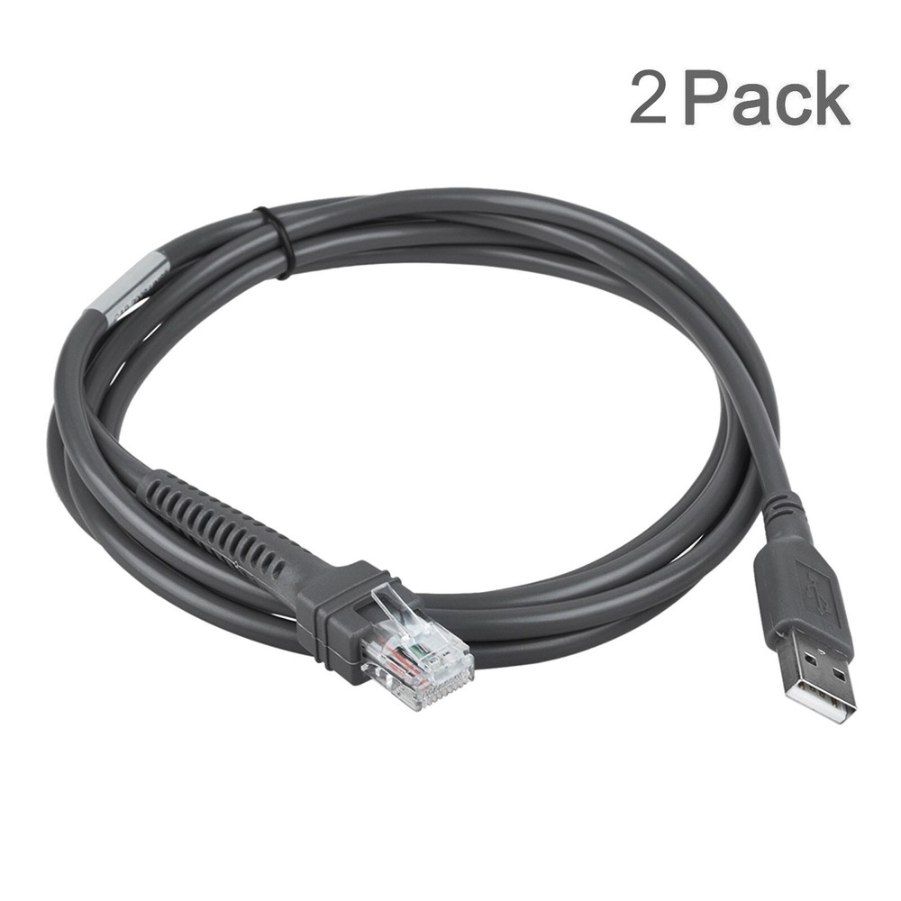 USB A male to RJ45 Cable For Symbol Barcode Scanner LS4278 LS4328 LS2208 2 Pack
