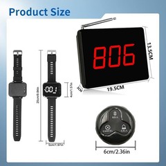 Restaurant Wireless Call System With 1 Display Screen+2 Watches+10 Call Buttons
