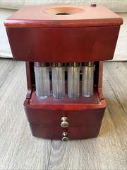 MAGNIF Deluxe Coin Sorter Wood CLASSIC CHERRY Box Lid Tubes Drawers TESTED