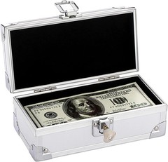 Lockable Cash Box Aluminium Alloy Money Box for Cash Money Storage Box Cash Box