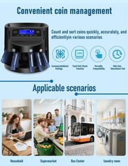 Coin Counter and Dollar Coin sorter with LCD Display, 300-coin Capacity, Supp…