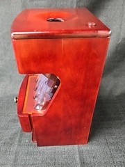 MAGNIF Deluxe Coin Sorter Wood CLASSIC CHERRY Box Lid Tubes Missing 1 Drawer