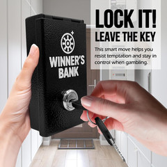 Winners Bank – Pocket Safe Cash Box for Gamblers with Key – Portable Metal Casin