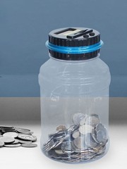 Electronic Digital LCD Coin Counter Counting Jar Money Saving Piggy Bank 1.8L OY