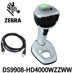 Zebra DS9908-HD4000WZZWW 1D 2D LED Portable Barcode Scanner W USB Cable
