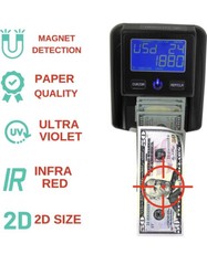 Aibecy Portable Fake Counterfeit Bill Detector & Counter IR MG/UV Dollar Euros