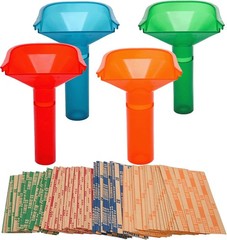 Coin Counting Tubes Set of 4, Color-Coded Tubes, Includes 100 Assorted Flat Coin