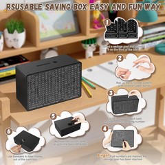 Wooden Money Saving Box Cash Vault Savings Box for 10000 5000 3000 1000 800