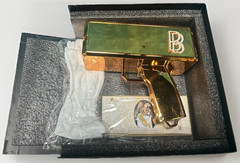 Ben Baller Gold Money Gun 2.0 Iced Out With Ben Baller Bucks/Gloves