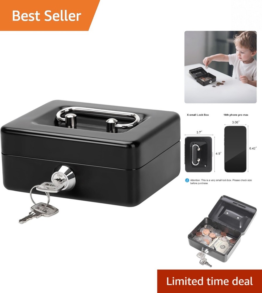 X-Small Lock Box for Cash, Coins, and Medication – Stylish and Secure