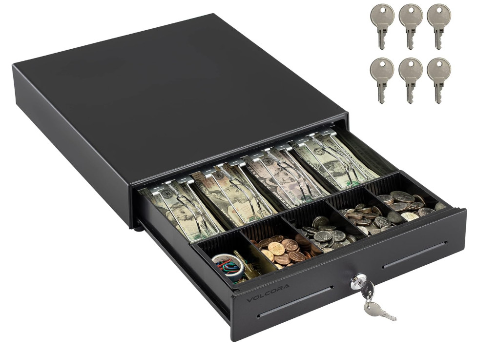 13″ Electronic Cash Register Drawer for Point of Sale System with 4 Bill 5 coin