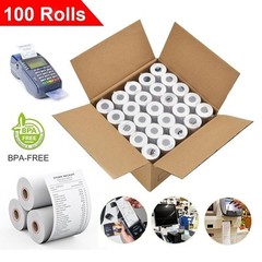 Thermal Paper Rolls 2.25″x50ft – 100 Rolls Bulk for POS for Clover for Hypercom