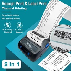 MRBOSS 80mm Portable Bluetooth Receipt Printer – Easy-to-connect Thermal Receipt