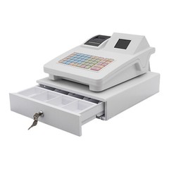 Commercial Cash Register Double-sided Display Cash Register W/ 48 Buttons White