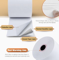 TK Thermal King 50 Rolls Thermal POS Cash Register Receipt Paper 2 1/4” x 165’