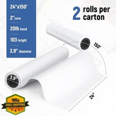 Goefun 24″x150′ 2 Rolls 20lb Plotter Paper