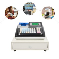 48 Keys Electronic Cash Register Commercial Cash Register with Drawer LED Screen