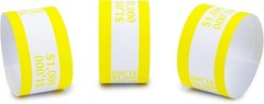 Yellow Currency Band Bundle – 100 Self-Adhesive Straps for $1000 Bills