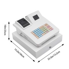 Commercial Cash Register Double-Sided Cash Register 48 Keys with Thermal Printer