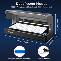 Counterfeit Bill Detector Money Checker Machine with Dual UV LED Light for Cr…