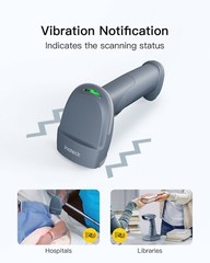 Inateck 2D Wireless Barcode Scanner Bluetooth 2.4Ghz with Rechargable Smart Base
