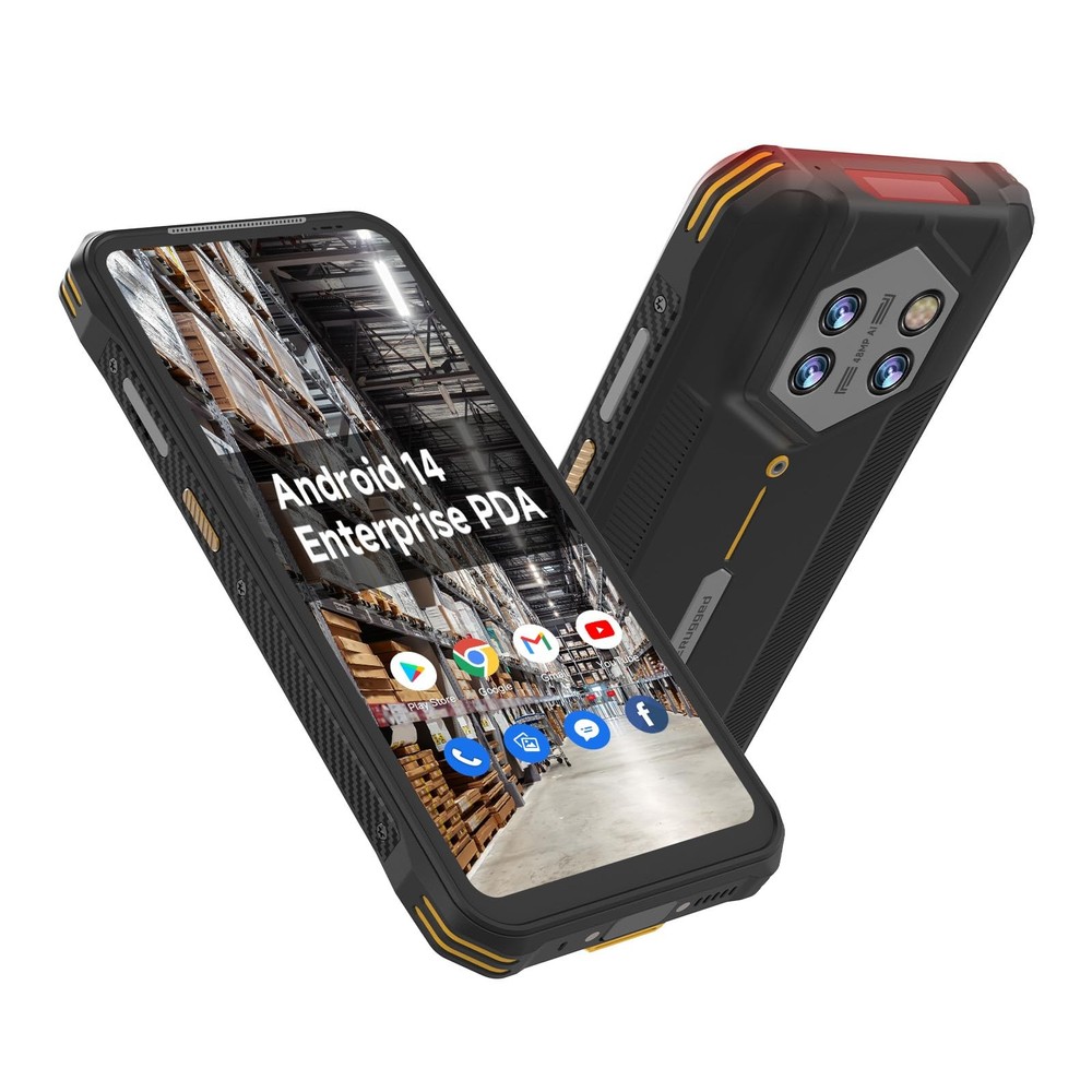 Android 14 Barcode Scanner H68T, Handheld PDA w/Zebra SE4710 Scan Black