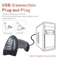 Symbol LS2208-SR20007R-NA Plug-and-Play 1D Laser USB Barcode Scanner Lightweight