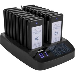 16 Pagers & 98 Beepers Wireless Calling System with Vibration&Flashing&Buzzer