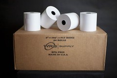 3″ X 165′, 1 Ply Bond Paper Roll, 50 rolls/case