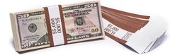 5000 – Brown $5,000 Currency Straps – Self-Sealing Adhesive – Cash Money Bands