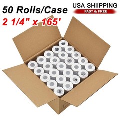 50 Rolls Case 2 1/4″ x 165′ Thermal Paper Cash Register POS Receipt Paper Rolls