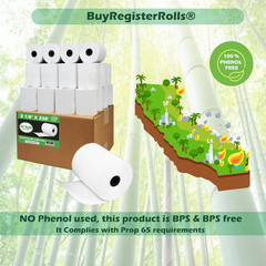 Phenol Free Thermal Paper (10 Rolls) 3 1/8 x 230 Receipt Rolls fits all Clover P