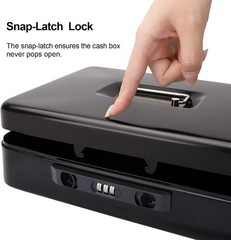 Portable Cash Box with Secure Combo Lock