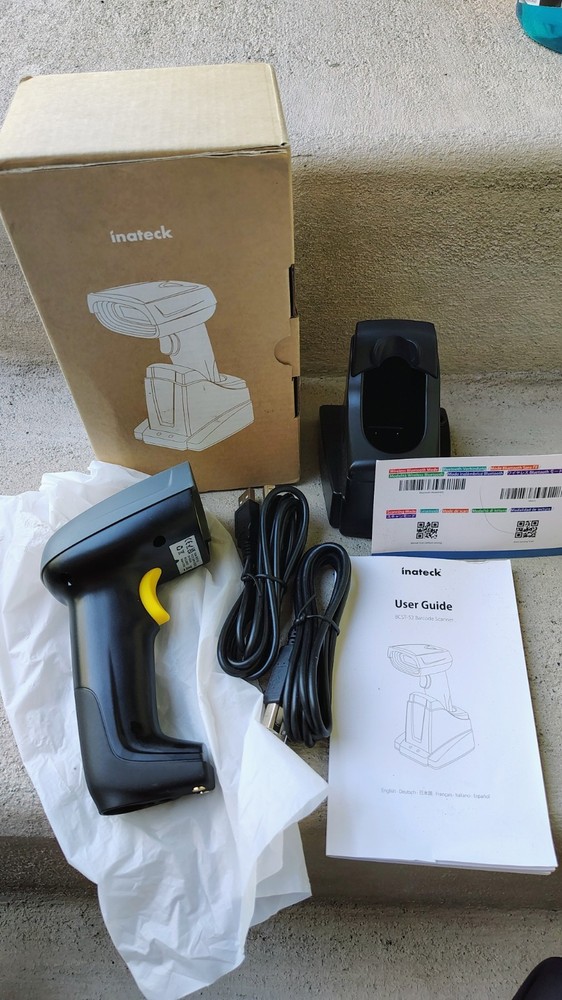 Inateck 2.4Ghz Barcode Scanner 1D Wireless/USB Screen Scanning W/ Smart Base