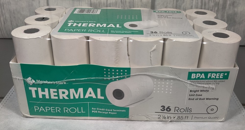 Thermal Credit Card Machine Paper Rolls 2 1/4″ x 85′ 36 Count