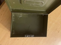 Vintage ASCO Art Steel Co New York OD Olive Drab Metal Safe Deposit Box NO KEY