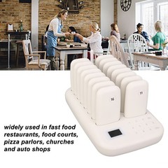 Wireless Calling System 16 Pagers 546yd Transmission 2 Working Modes Touch NPNF