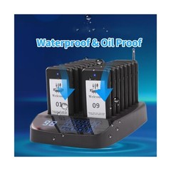 Restaurant Pager System, 16 Wireless Beepers, Touch Screen Keyboard Calling C…