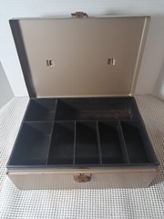 Vtg. Rockaway Metal Products Corp Cash Metal Lock Box, Inwood New York, No KEY