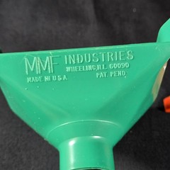 Vintage Set MMF Industries Plastic Coin Funnels Green Red Blue Orange USA Made
