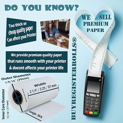 BPA Free Thermal Paper Rolls 2.25”x50’ | POS Receipt Paper for Cash Registers