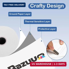 (10 Rolls) 3 1/8 X 230 Thermal Paper Receipt Rolls Fits All Clover Pos/Cash Sale