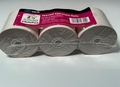 NCR Thermal Calculator Rolls 2 1/4  x 165′ White Pack of 3 rolls / Sealed