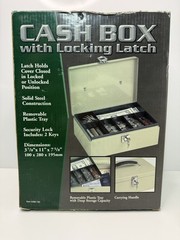 NEW Steel Cash Box w/ Lock & 2 Keys – Money Safe Coin Tray Organizer