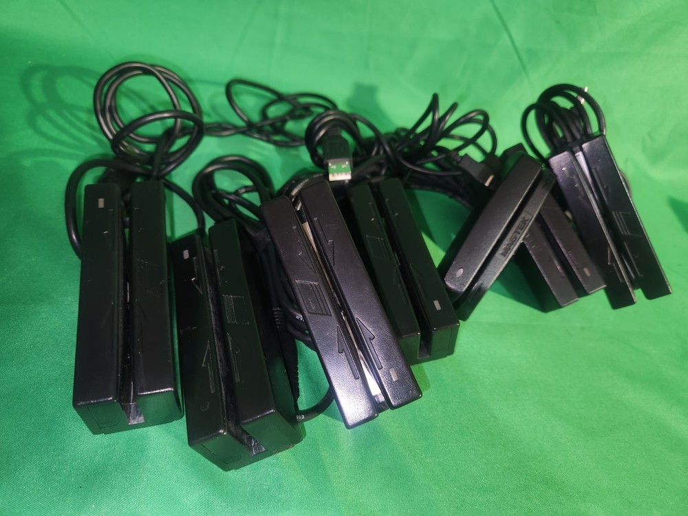 Lot of 7* Magtek USB Swipe Card Reader 21073062, 21040140 Tested for Power