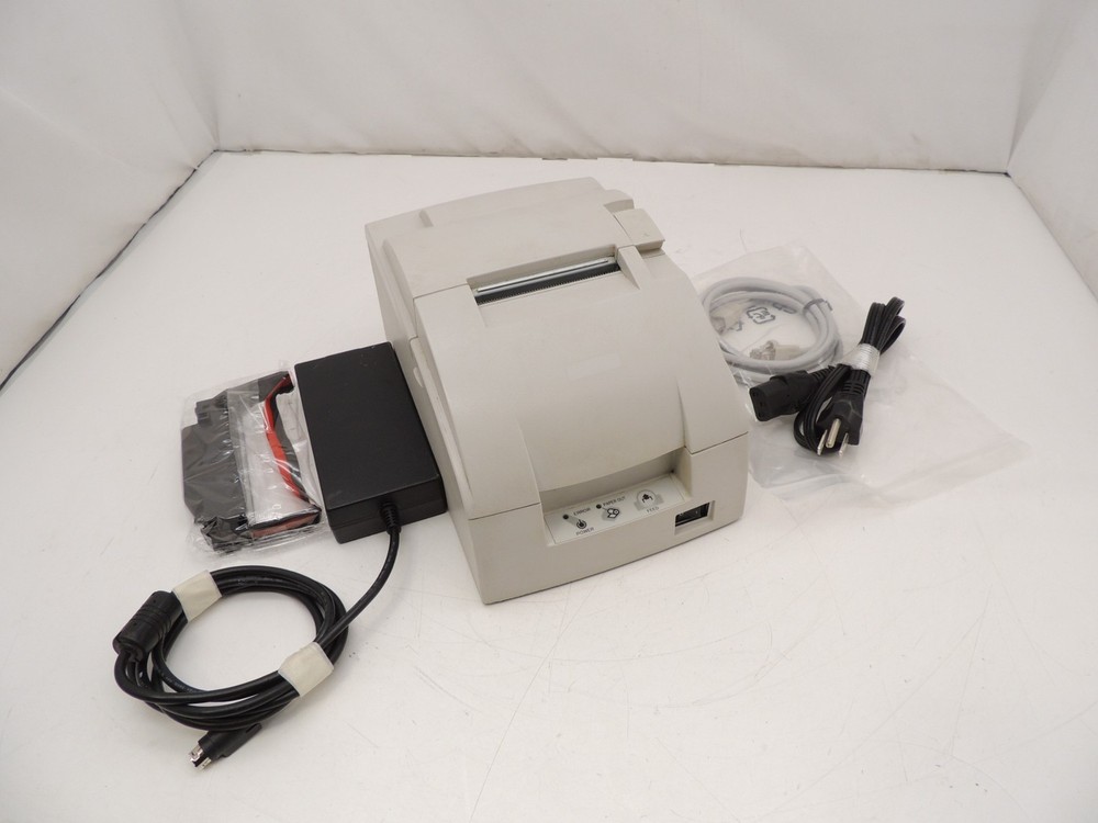 White Epson TM-U220PB M188B POS Network Receipt Printer w/ New 2 Color Ribbon