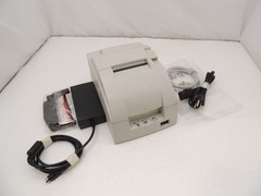White Epson TM-U220PB M188B POS Network Receipt Printer w/ New 2 Color Ribbon