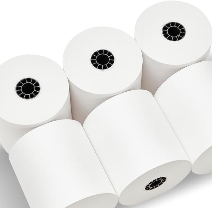 (10 Rolls) Non-Thermal Paper Rolls 3″ x 165′ 1-Ply Bond Receipt Paper – NEW