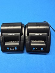 2 SafeScan TP-230 Black Thermal Receipt Printer 134-0535 AND 1 CHARGER